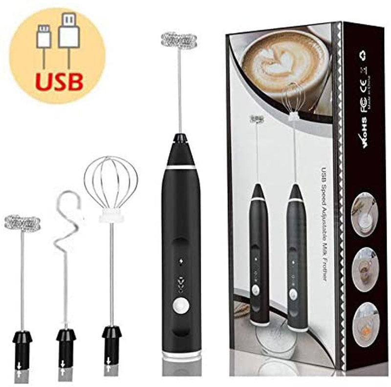 Milk Frother Electric Egg Beater USB Charging Mixer For Coffee Drink Portable Electric Milk Frothers Handheld Blender Cappuccino Cream Egg Beater Food Blender USB Mini Coffee Maker Whisk Mixer