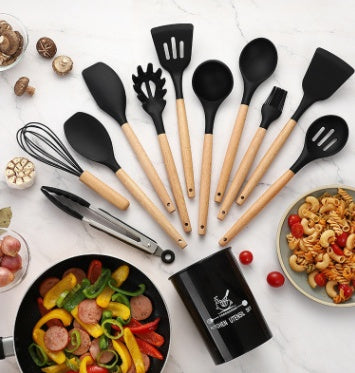 Silicone Kitchenware Cooking Utensils Set Heat Resistant Kitchen Non-Stick Cooking Utensils Baking Tools