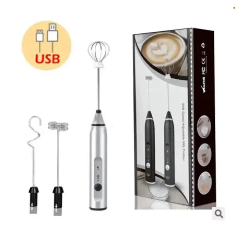 Milk Frother Electric Egg Beater USB Charging Mixer For Coffee Drink Portable Electric Milk Frothers Handheld Blender Cappuccino Cream Egg Beater Food Blender USB Mini Coffee Maker Whisk Mixer